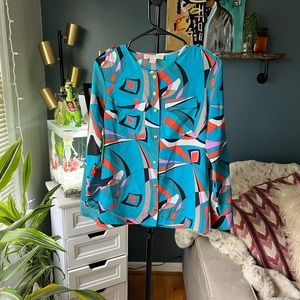 Michael Kors Abstract Geometric Blouse